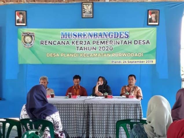 Musyawarah Desa (Musdes) Penyusunan RPJMDes Tahun 2020 di Desa Pandi Purwodadi