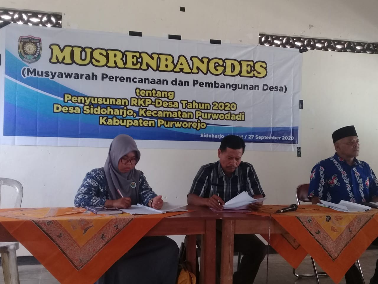 Musrenbang Desa dan Penyusunan RPJMDes Tahun 2019 (RKPD 2020) di Desa Sidoharjo Purwodadi