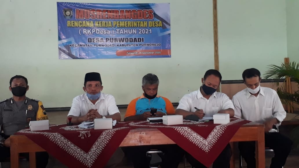 Musrenbang Desa dan Penyusunan RKPDes Tahun 2021 di Desa Purwodadi Kecamatan Purwodadi