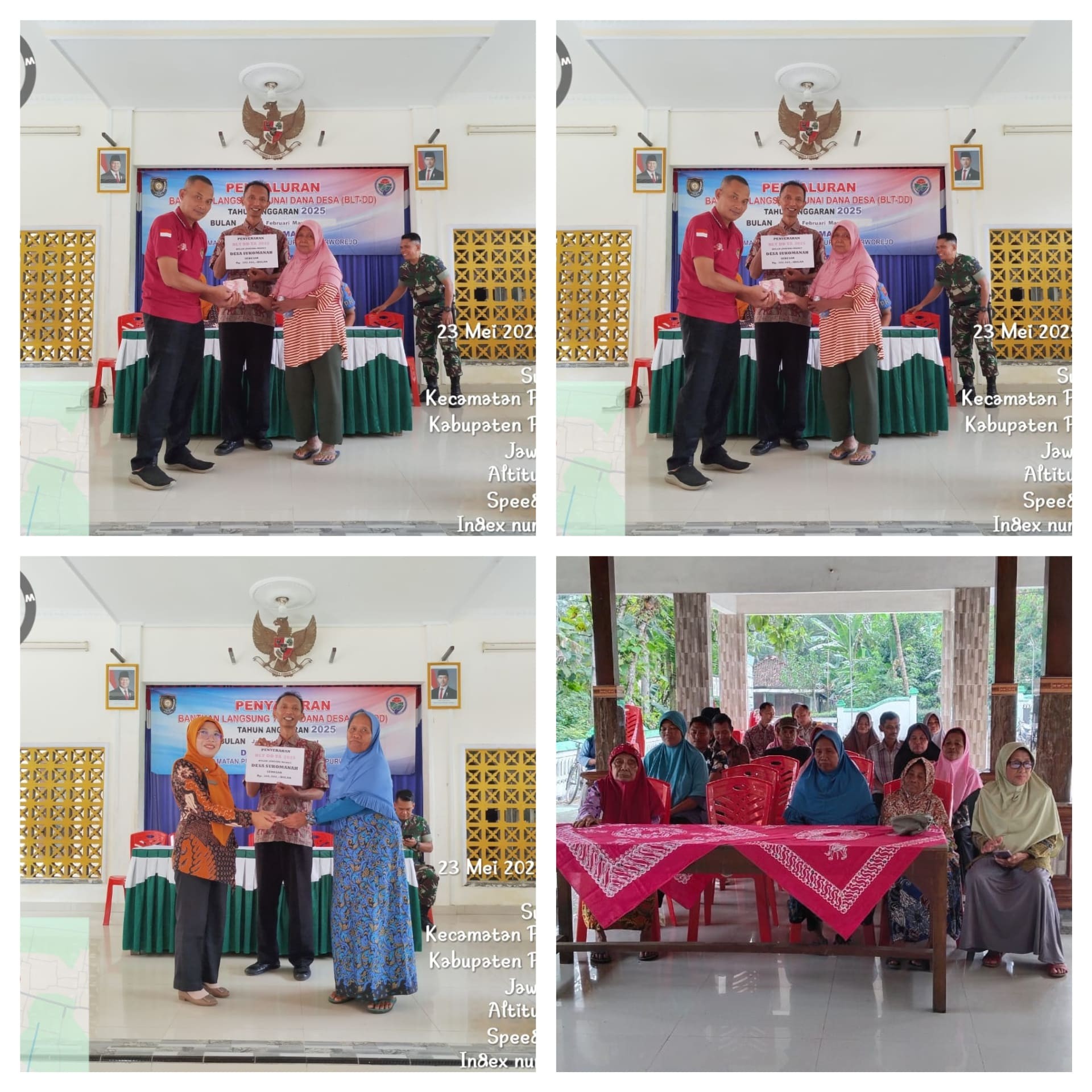 Penyaluran BLT DD TW I Tahun 2025 Desa: Sukomanah, Kepala Seksi Pemdes Kecamatan Purwodadi hadir