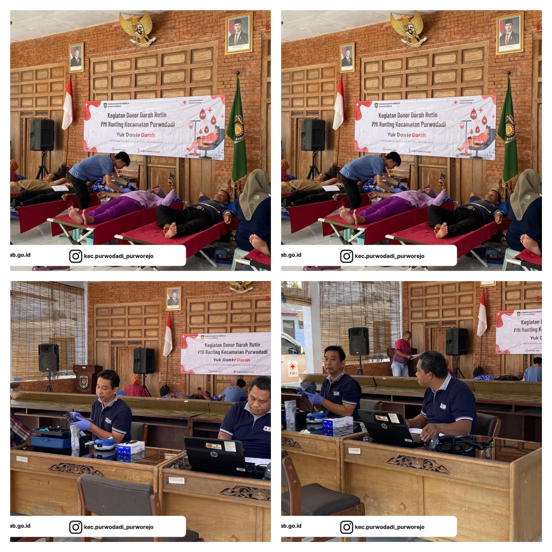 Donor Darah PMI Kabupaten Purworejo di Kecamatan Purwodadi,Camat Purwodadi beri Apresiasi