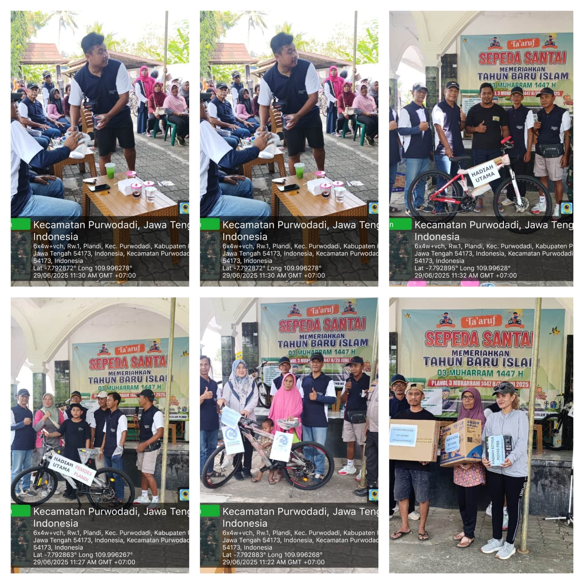 Taaruf Sepeda Santai Masjid Nurussalam Desa Plandi berlangsung meriah, Camat Purwodadi beri sambutan dan kibarkan bendera Start