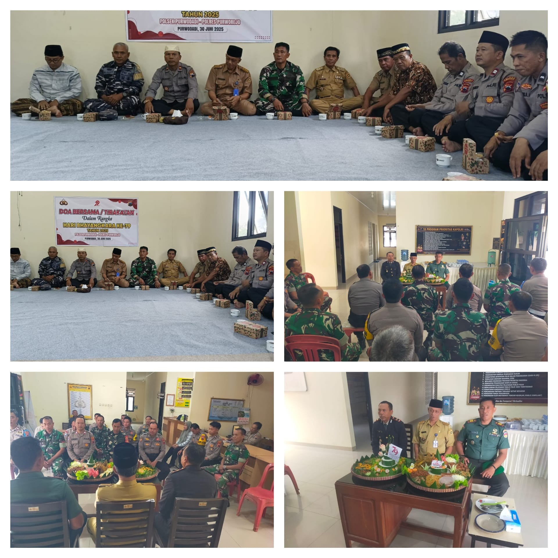 Pelaksanaan HUT Hari Bhayangkara ke 79 Tahun 2025,  Doa dan Nasi Tumpeng Bersama Jalin kebersamaan