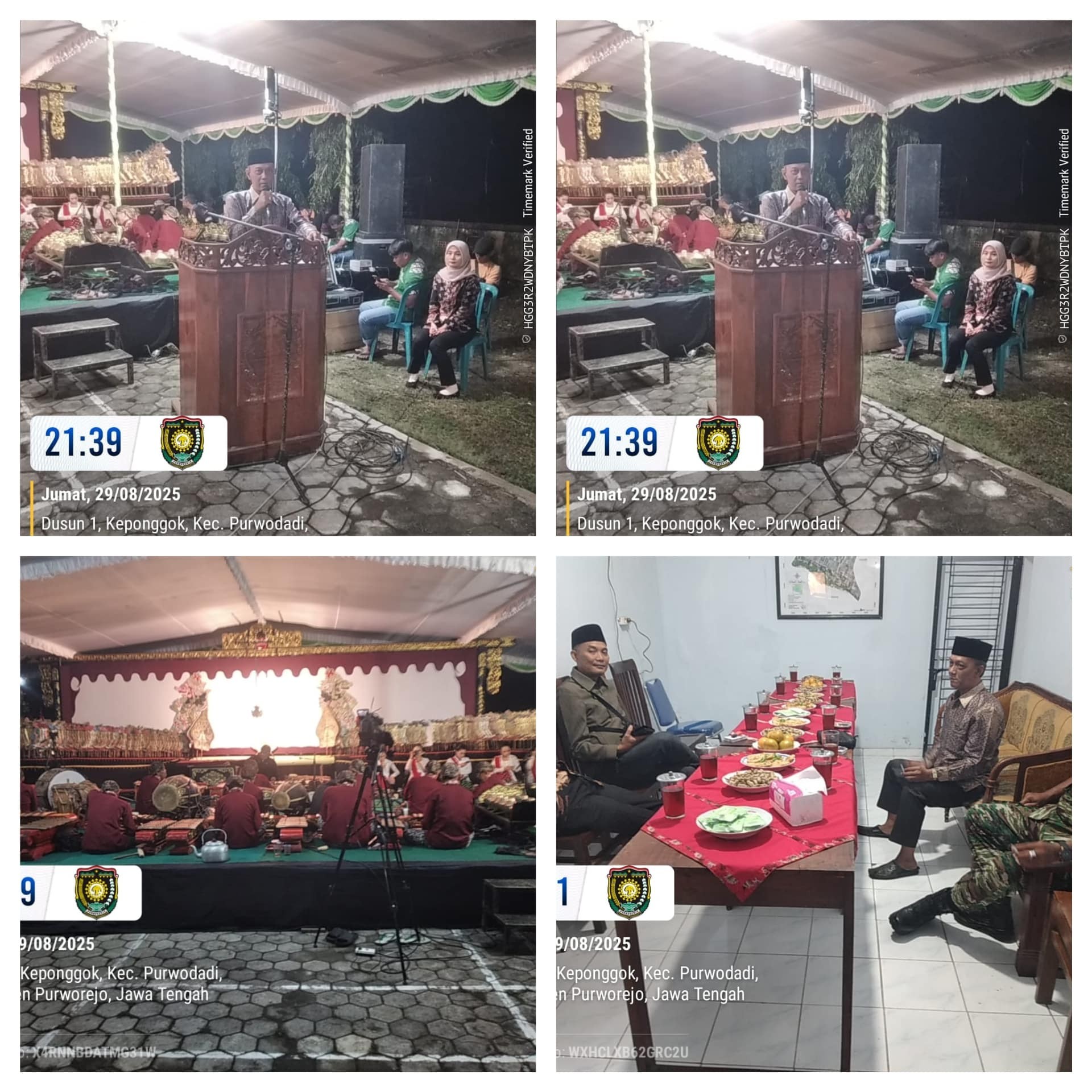  Pagelaran Wayang Kulit Semalam Suntuk dalam rangka Merti Desa dan Malam Tasyakuran HUT RI Ke 80 Desa Keponggok, Camat Purwodadi hadir