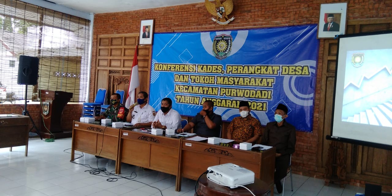 Konfrensi Sekretaris Desa Se-Kecamatan Purwodadi di Pendopo Kecamatan Purwodadi 