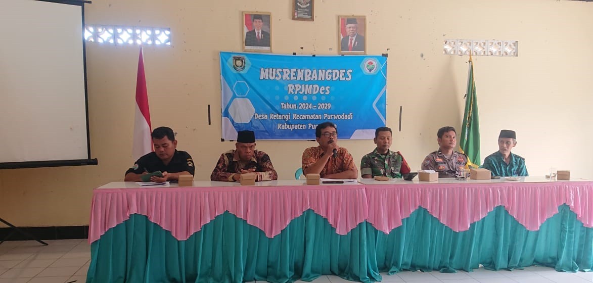 Musyawarah Desa Penetapan KPM BLT DD Tahun 2024 di Balai Desa Ketangi Kecamatan Purwodadi