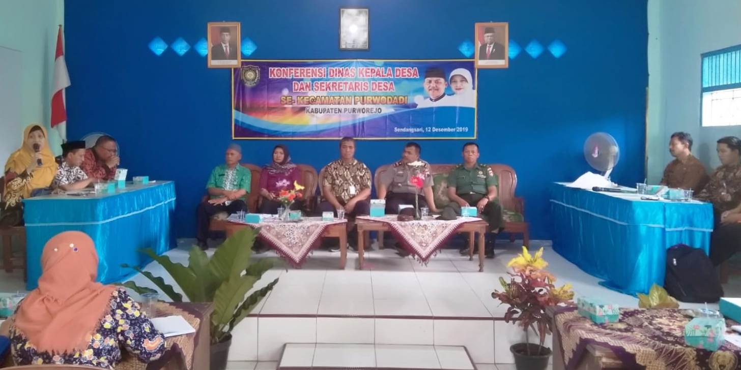 Konferensi Dinas Kepala Desa dan Sekretaris Desa Se- Kecamatan Periode Bulan Desember 2019 Purwodadi di Balai Desa Sendangsari