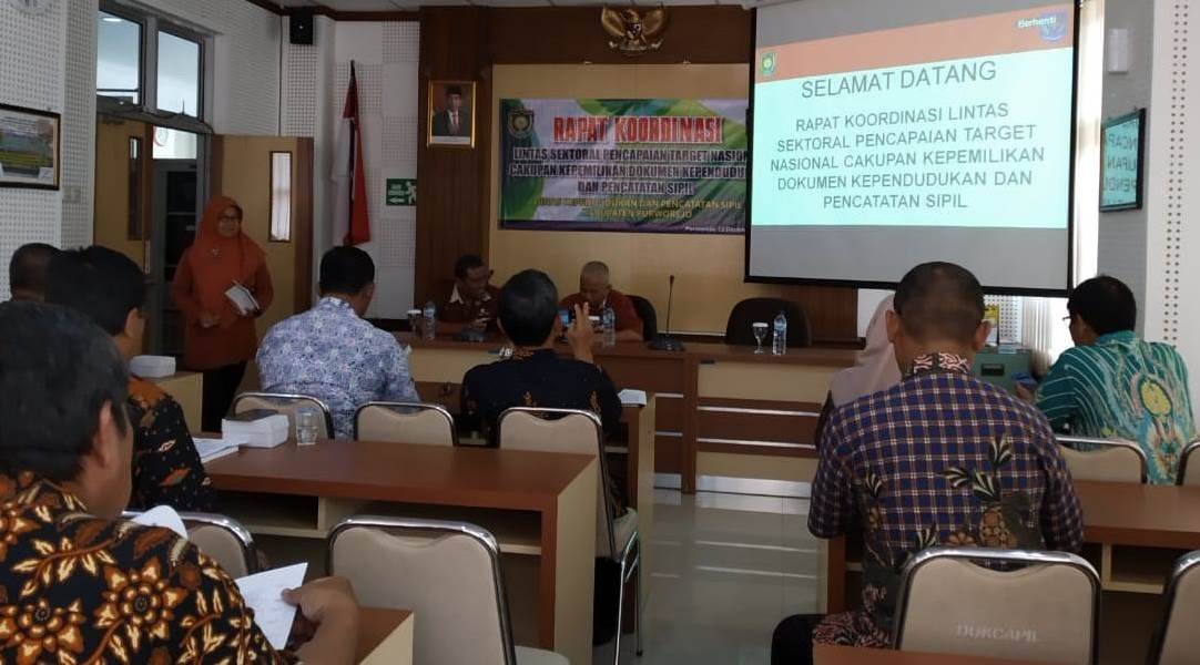 Rakor Lintas Sektoral Pencapaian Target Nasional Cakupan Kepemilikan di Dindukcapil Kabupaten Purworejo