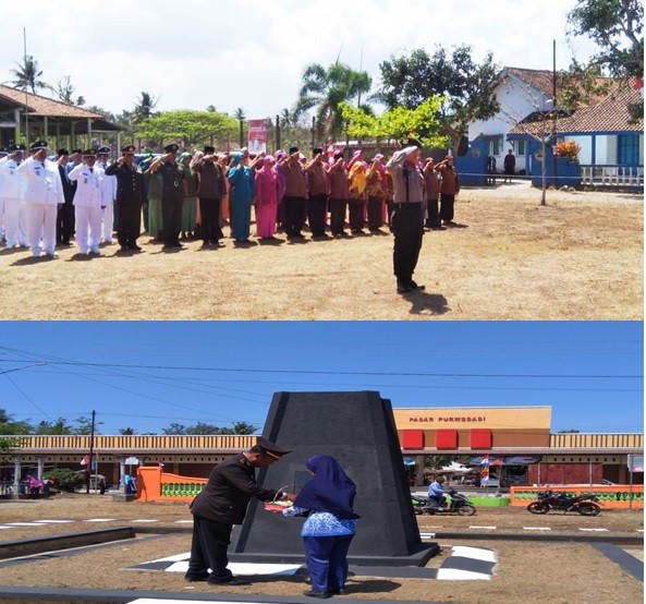 Upacara Tabur Bunga di Monumen Letnan Kemis di Desa Purwodadi Kecamatan Purwodadi