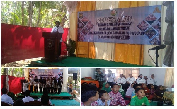 Peresmian Rumah Sahabat Edukasi Budidaya Jamur Tiram di Desa Sumberrejo Purwodadi