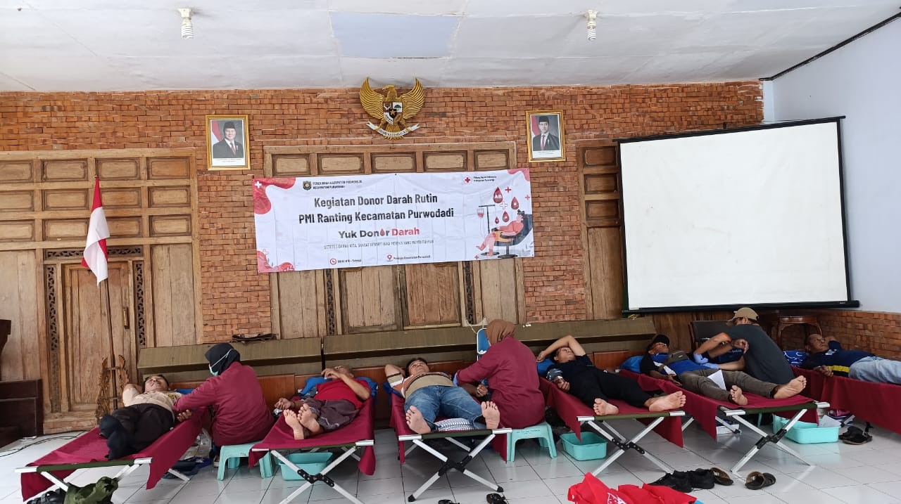  Donor Darah Rutin PMI Kabupaten Purworejo di Kecamatan Purwodadi Tanggal 14-01-2025