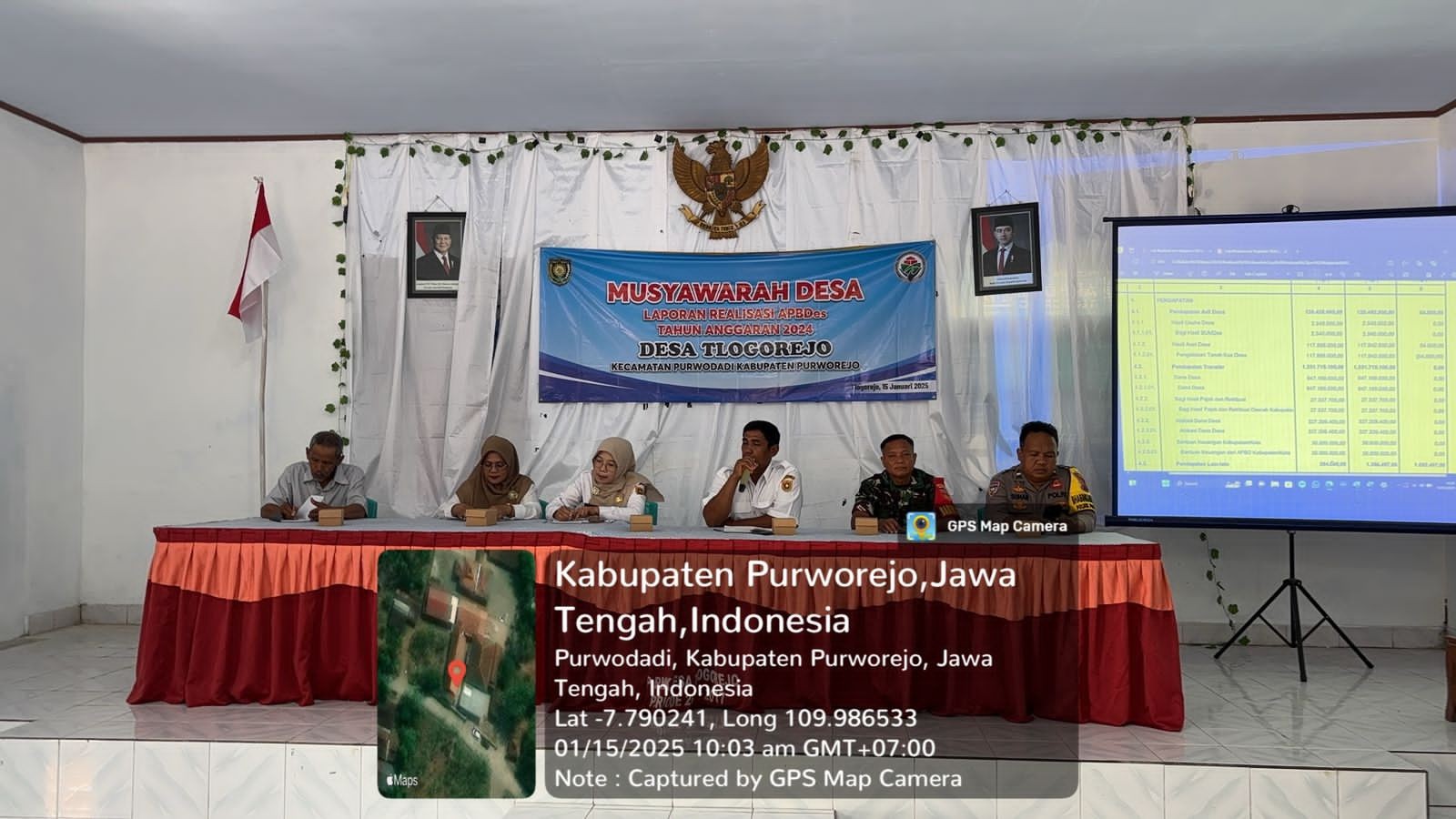 Musyawarah Desa LPJ APBDES TA 2024 dan Penetapan KPM BLT DD Tahun 2025 di Desa Tlogorejo Tanggal 15 Januari 2025