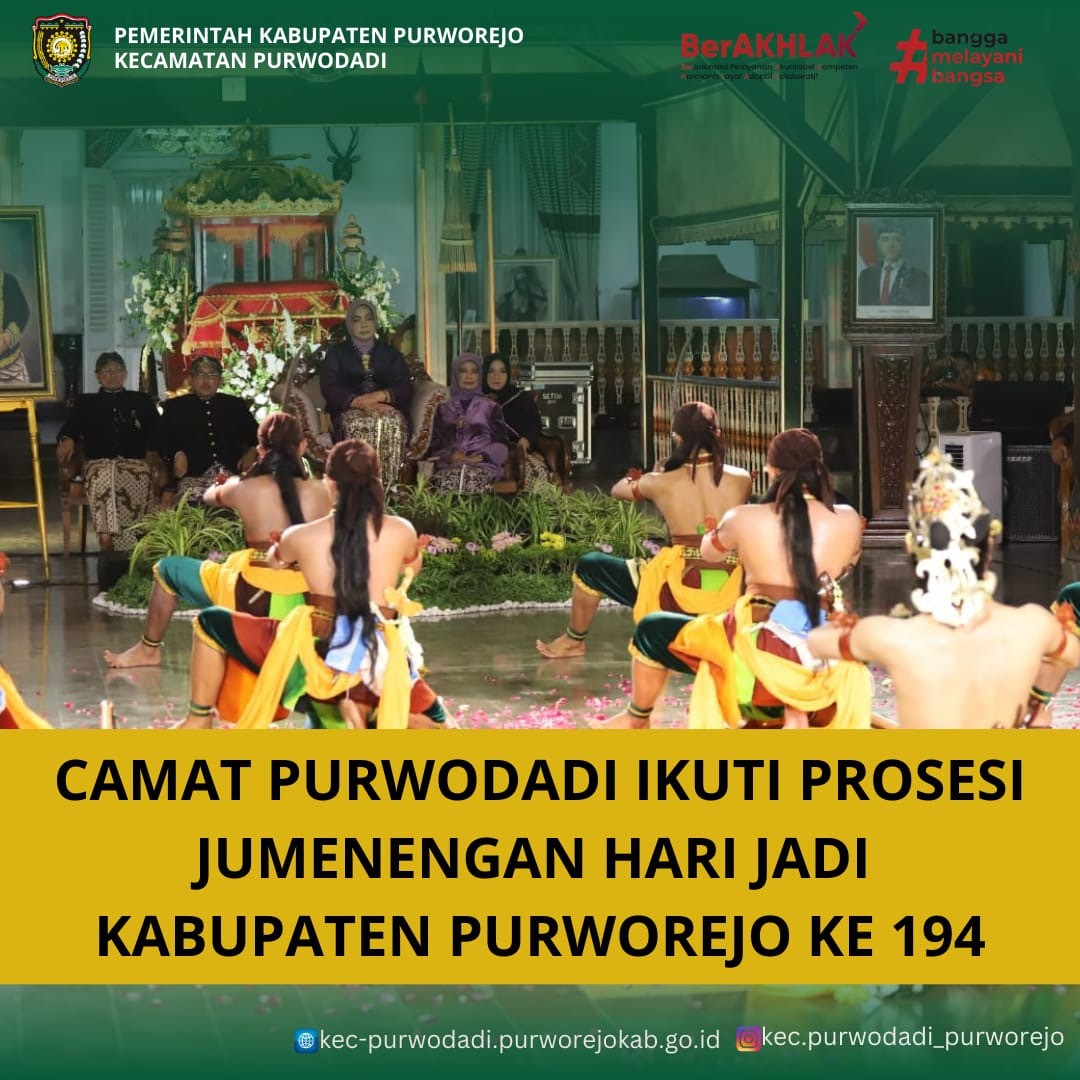 Camat Purwodadi ikuti Prosesi Jumenengan Hari Jadi Kabupaten Purworejo ke 194