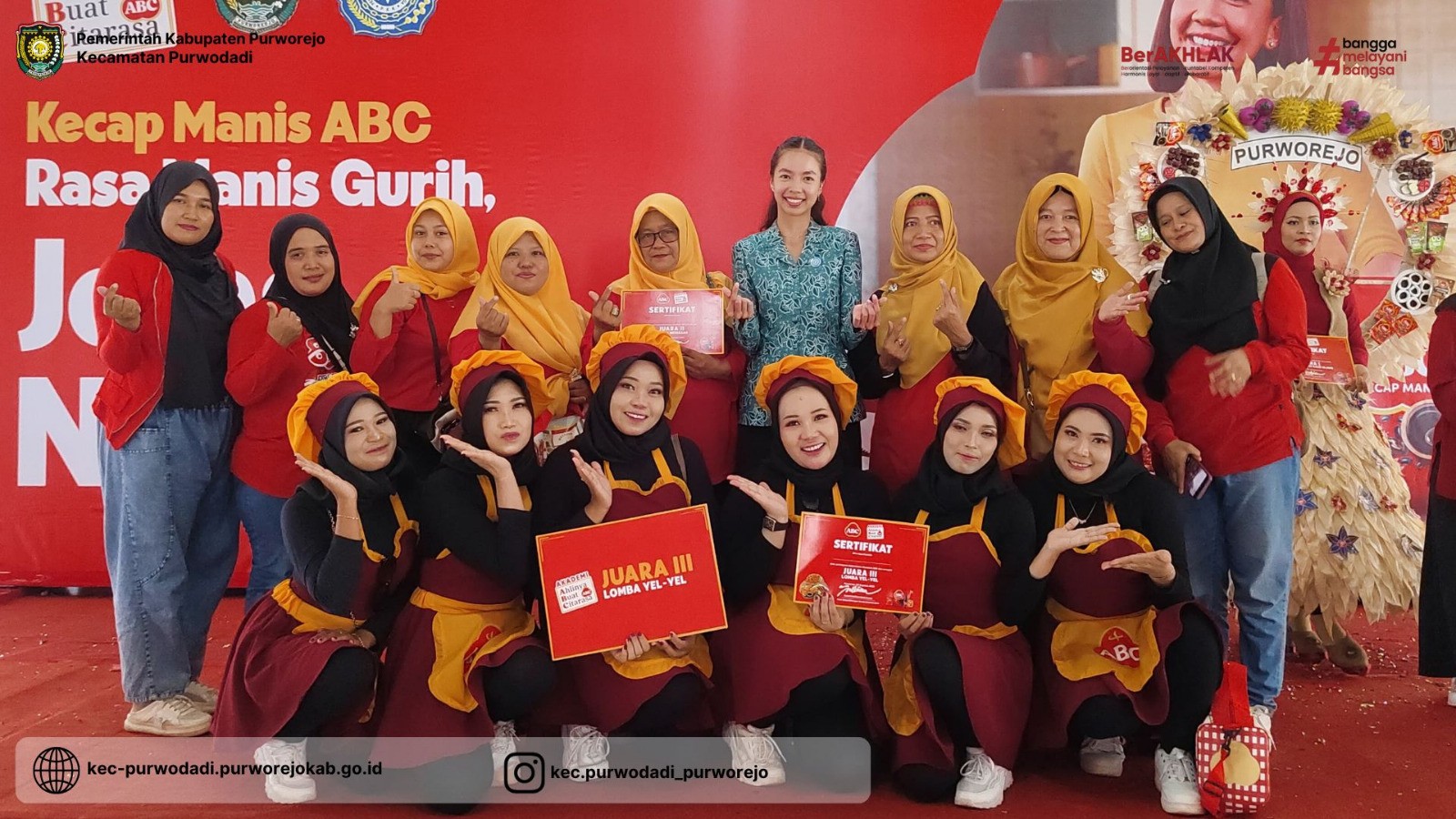 Bupati membuka Peringatan Hari Kesatuan Gerakan (HKG) Kabupaten Purworejo, Tim PKK Kecamatan Purwodadi Juara Kedua dan Ketiga