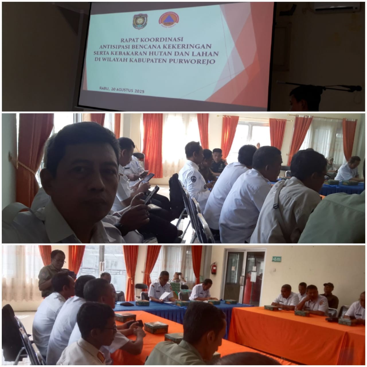 Rakor Antisipasi Bencana Kekeringan dan Karhutla, Kasi PU & Trantibum Kecamatan Purwodadi hadir