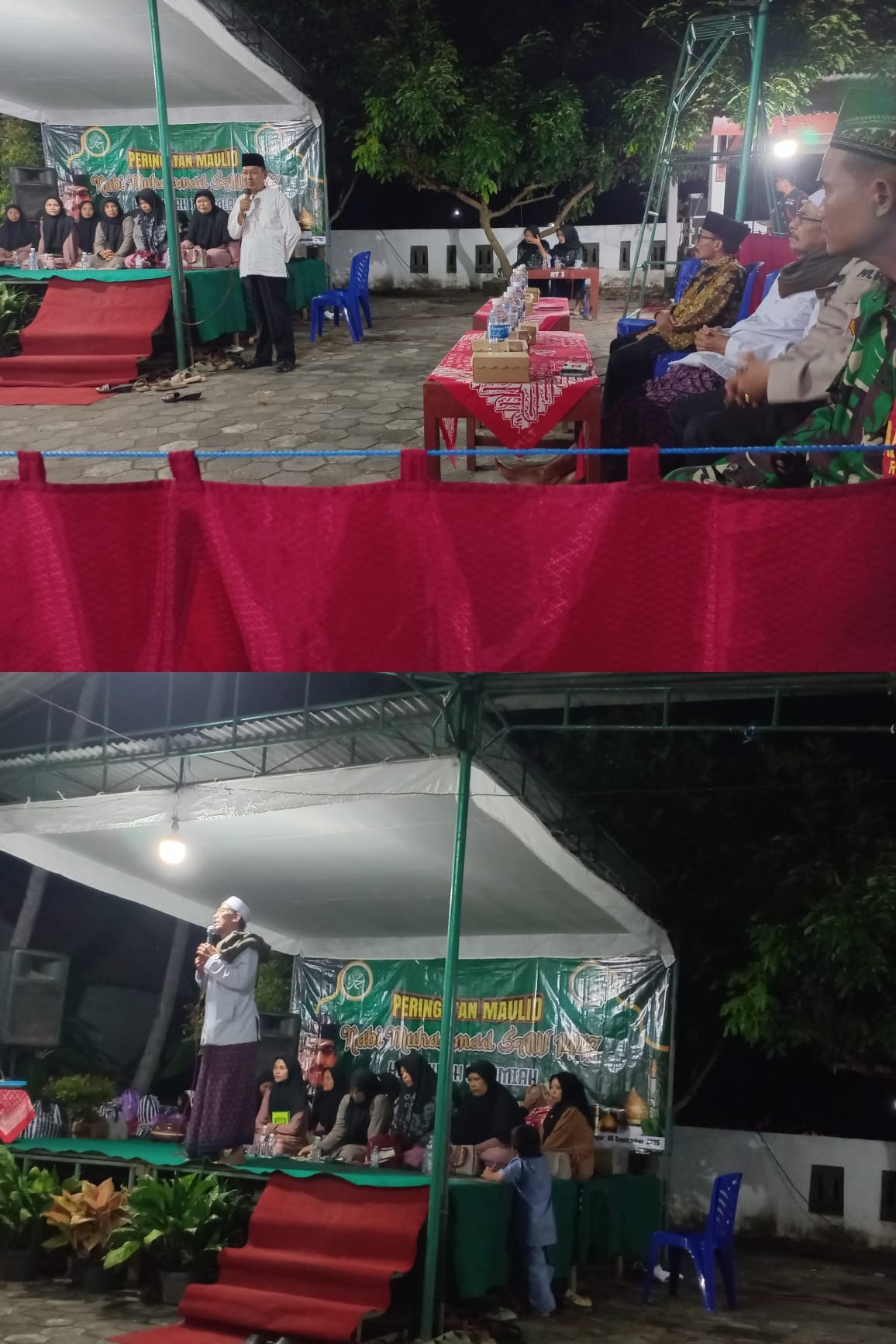 Pengajian Akbar dalam Rangka Maulud Nabi Muhammad SAW  di Masjid Al Khalim Desa Karanganyar, Kasi PU & Trantib hadir