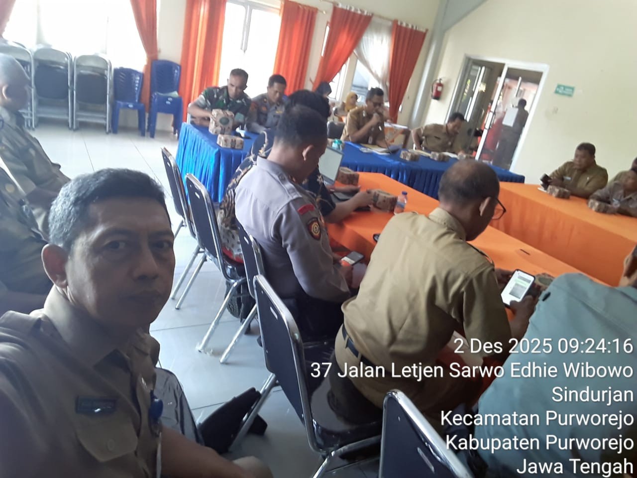 Rapat Koordinasi kesiapsiagaan menghadapi potensi bencana hidrometeorologi di Kabupaten Purworejo,Kasi PU dan Trantib hadir