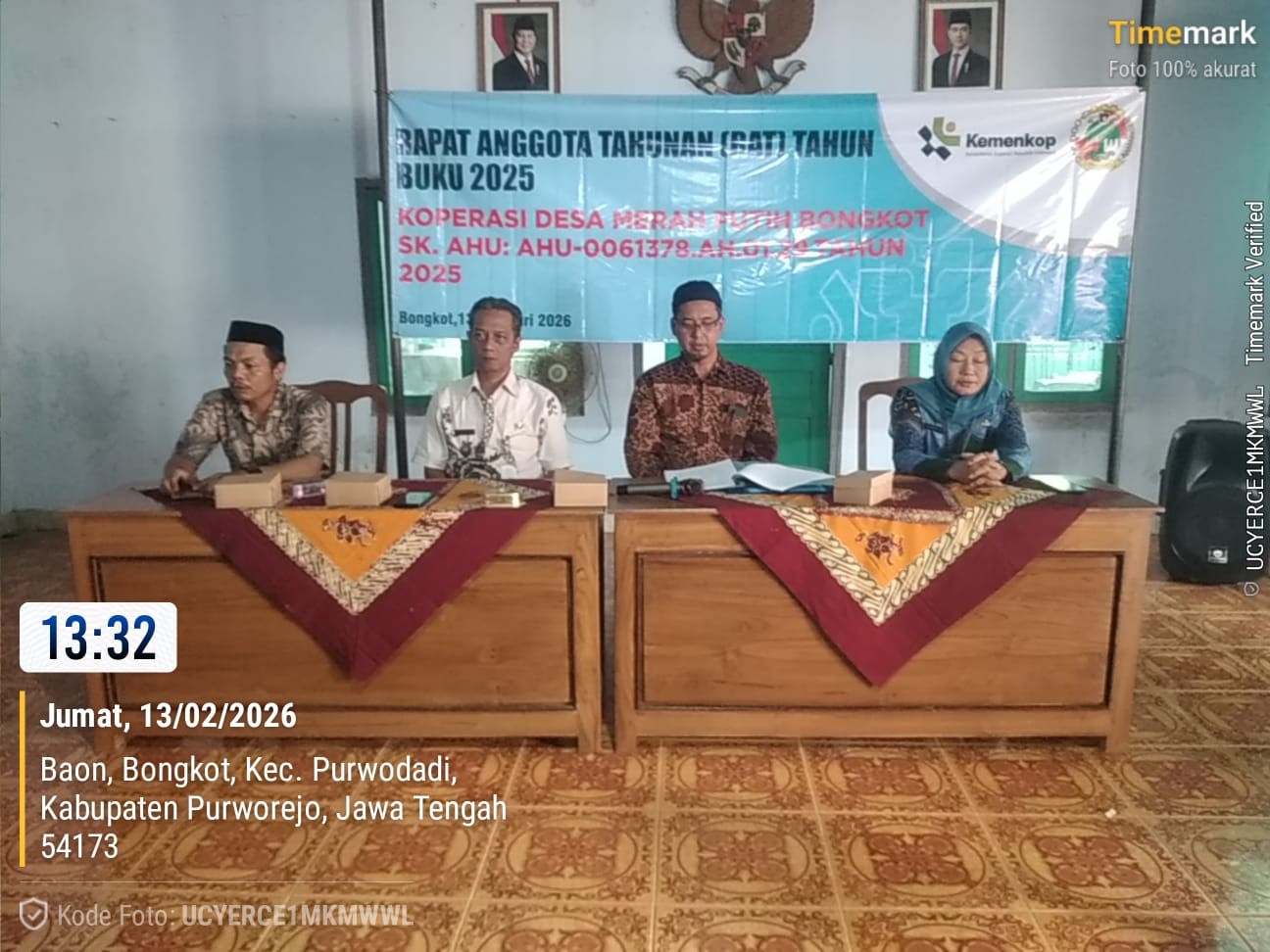 Kegiatan Rapat Anggota Tahunan (RAT) Koperasi Desa Merah Putih Desa Bongkot,Camat Purwodadi hadir