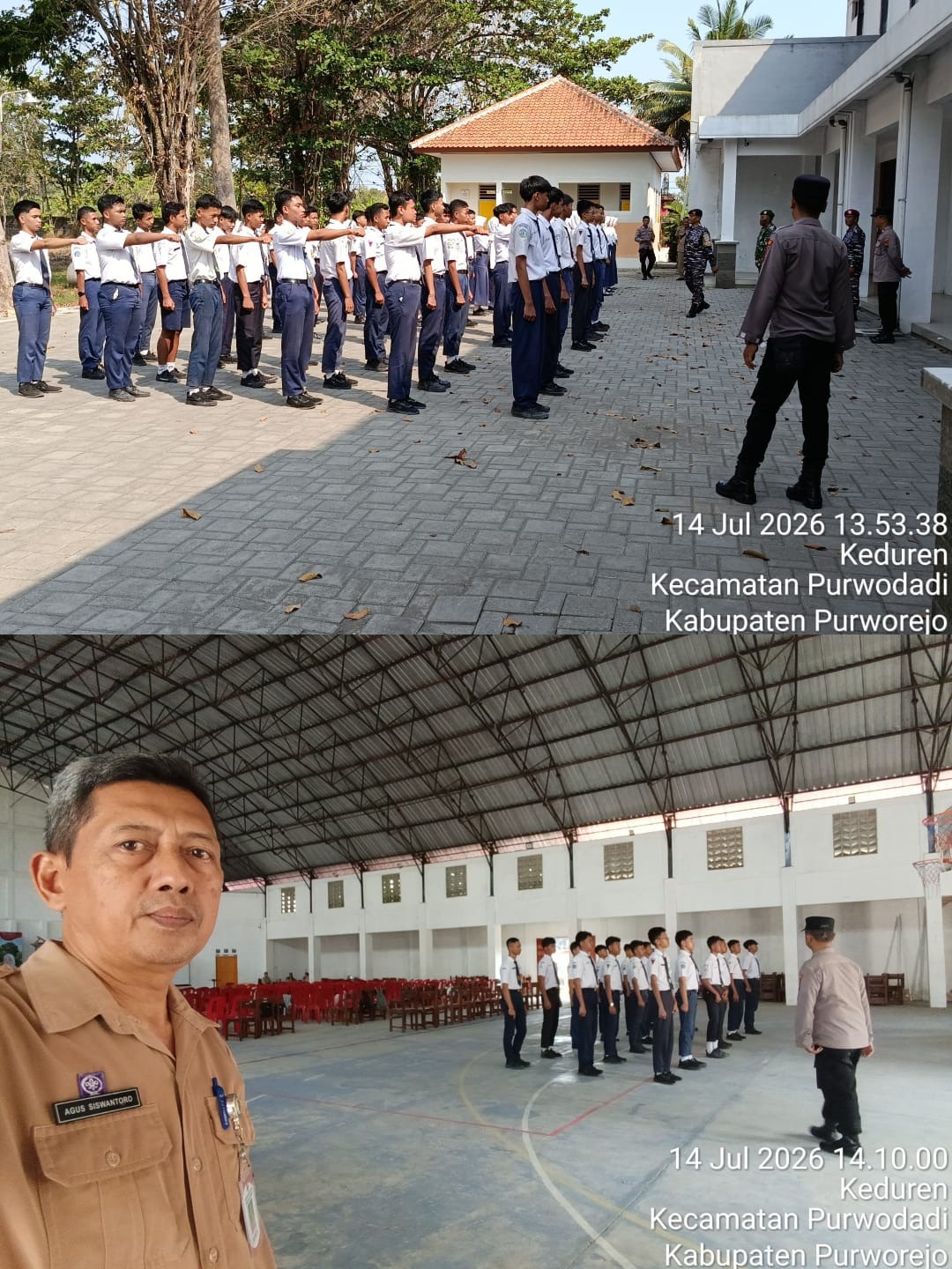 Kasi Pemerintahan Umum dan Trantibum Kecamatan Purwodadi Monitoring Seleksi Calon Paskibra di SMAN 3 Purworejo