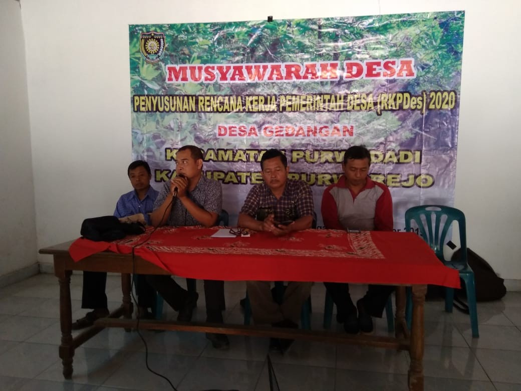 Musrenbang Desa dan Penyusunan RKPDes Tahun 2020 di Desa Gedangan Purwodadi