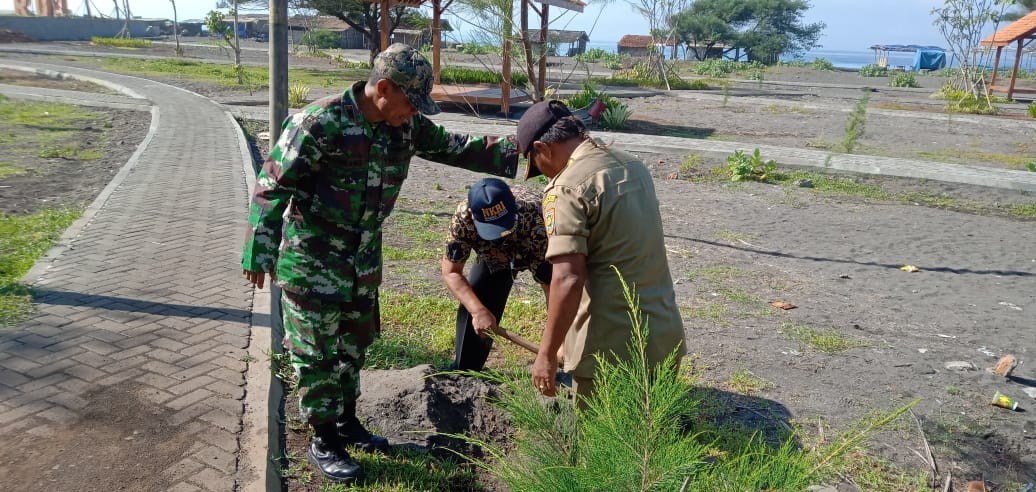 Penanaman Bersama Pohon Cemara Laut dan Ketapang Kencana di Pantai Jatimalang